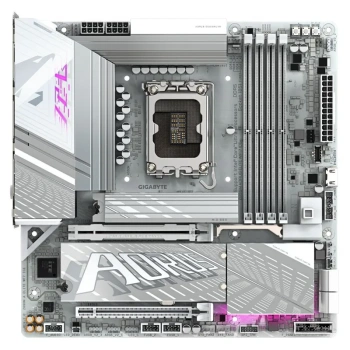 Материнская плата Gigabyte Z890M AORUS ELITE WF7 ICE Sculpture LGA 1851, INTEL Z890, 4xDDR5-6400 МГц, 2xPCI-Ex16, 3xM.2, Micro-ATX, RTL