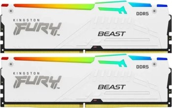 Оперативная память Kingston Fury Beast White RGB DDR5 6000 МГц 2x16 ГБ (KF560C36BWE2AK2-32)