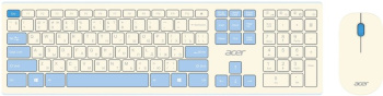 Комплект клавиатура + мышь Acer OCC205 клав:белый мышь:белый/голубой USB беспроводная slim (ZL.ACCEE.00C)
