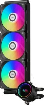 Система водяного охлаждения PcCooler DA360 BK ARGB Soc-AM5/AM4/1200/1700/1851 черный 4-pin 33.8dB Al 300W Ret (DA360-BKAWXX-GL)