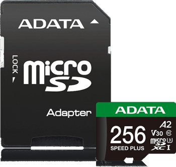 Карта памяти microSD A-DATA 256GB microSDXC Class 10 UHS-I U3 V30 A2 180/160 MB/s (SD адаптер)