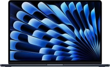 Ноутбук Apple MacBook Air 15 15.3", Apple M2 (8C CPU, 10C GPU), RAM 8 ГБ, SSD 256 ГБ, Apple M2, MacOS, (MQKW3RU/A), черный, Русская раскладка