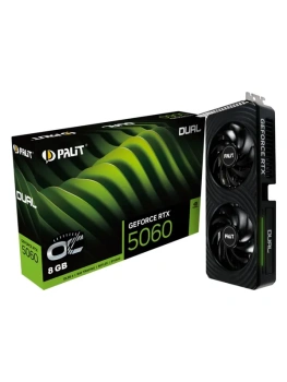Видеокарта Palit RTX5060 DUAL OC NV RTX5060 8Gb 128bit GDDR7 2280/28000/HDMIx1/DPx3/HDCP R NE75060S19P1-GB2063D PCI-E 5.0