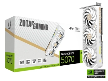 Видеокарта Zotac PCI-E 4.0 RTX 5070 AMP WHITE ED NVIDIA GeForce RTX 5070 12048 Мб 192bit GDDR7 2587/28000 HDMIx1 DPx3 HDCP Ret