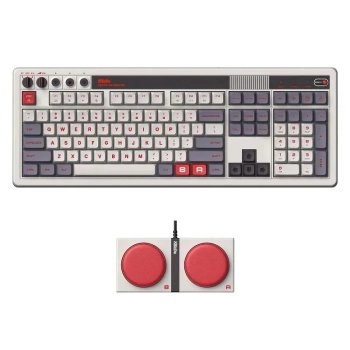Клавиатура 8BitDo игровая беспроводная Retro 108 N Edition, (Kailh White Box V2), Английская раскладка, красный, белый