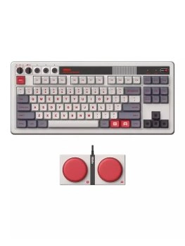 Клавиатура 8BitDo игровая беспроводная Retro 87 N Edition, (Kailh White Box V2), Английская раскладка, серый, белый