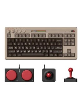 Клавиатура 8BitDo игровая беспроводная Retro 87 C64 Edition, (Kailh White Box V2), Английская раскладка, коричневый
