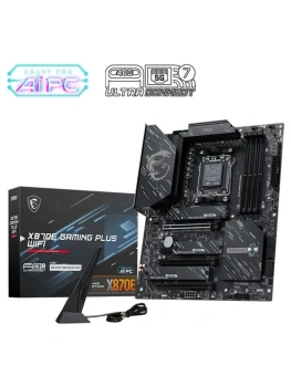 Материнская плата MSI X870E GAMING PLUS WIFI X870E, AM5, 4*DDR5, 3*PCIEx16, 1*PCIEx1, 3*M.2, 2*TypeC, 2*USB3.2Gen2, 6*USB3.2Gen1, 10*USB2.0, 4*SATA3.0