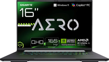Ноутбук Gigabyte AERO X16 1WH AMD Ryzen AI 7 350/32Gb/SSD1Tb/16"/IPS/QHD+/165Hz/RTX5070 8Gb/Win11/Lunar White (1WH93KZC64DH)