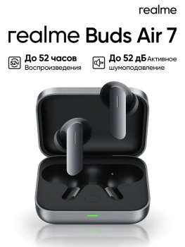 Наушники с микрофоном внутриканальные Realme Air 7 т.серый беспроводные bluetooth в ушной раковине (6941764465732)