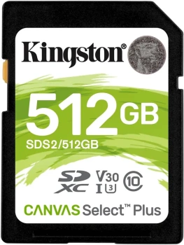 Карта памяти Kingston Canvas Select Plus 512 ГБ SDXC, черная