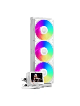 PCCooler GT360 ARGB Display WH Система водяного охлаждения для ПК, A-RGB, 120 мм, CPU 4-pin, 3000 об/мин