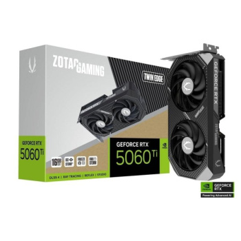 Видеокарта Zotac PCI-E 5.0 RTX 5060 Ti 16GB TWIN EDGE NVIDIA GeForce RTX 5060TI 16144 Мб 128bit GDDR7 2572/28000 HDMIx1 DPx3 HDCP Ret