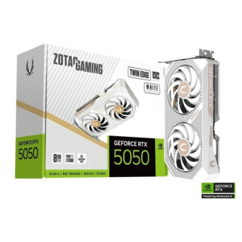 Видеокарта Zotac RTX5050 TWIN EDGE OC WHITE ED 8GB GDDR6 128bit 3xDP HDMI 2FAN MEDIUM PACK