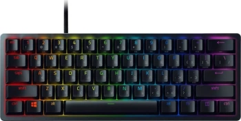 Клавиатура Razer Huntsman Mini Razer Purple проводная оптико-механическая игровая, русская раскладка, черная