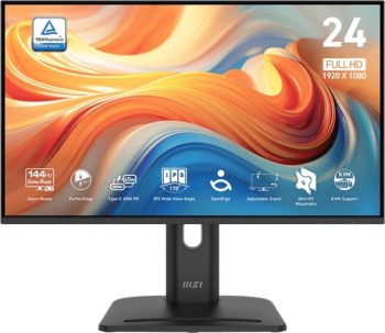 Монитор 23.8" MSI PRO MP245PHG E14 IPS 1920x1080, 144 Гц, 1 мс, 16:9, 300 кд/м², HDMI 2.0, DP 1.2, USB-C (65 Вт), USB Hub (2x USB-A, 1x USB-B), 3.5 Ja