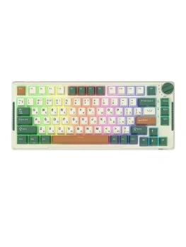 Клавиатура RK Royal Kludge RK-H81 RK Sky Cyan беспроводная механическая игровая, русская раскладка, светло-бежевая, зеленая, оранжевая