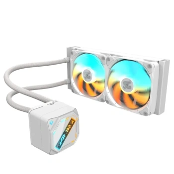 Система водяного охлаждения Gigabyte GP-GIGABYTE GAMING GME 240I (28400-GM24I-1CWR) для процессора, A-RGB, 120 мм, 2200 об/мин, белый