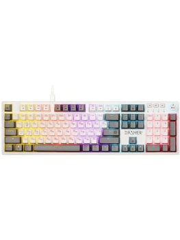 Клавиатура Defender Dasher GK-472 RU проводная механическая игровая, русская раскладка, белая, серая