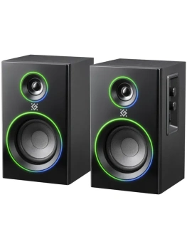 Колонки Defender Solar 12 Компьютерная акустика 2.0, 12 Вт, подсветка, BT, 230В, черная