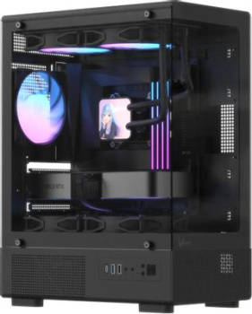 Корпус Formula Crystal Z1CM v2 черный без БП mATX 5x120mm 1xUSB3.0 audio bott PSU