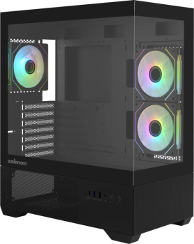 Корпус ZALMAN CHRONIX V2, ATX, BLACK, WINDOW, 1xCombo (3.5’’ or 2.5’’), 1x3.5’’HDD, 2x2.5’’SSD, 1xUSB2.0, 1xUSB3.0, 1xUSB Type-C, SIDE 2x