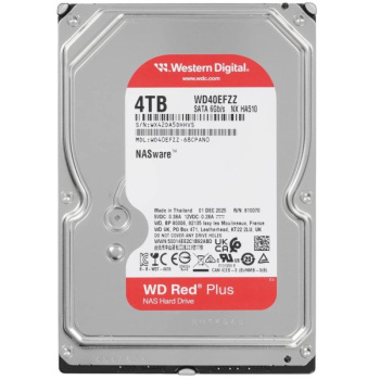 Жесткий диск 4 Тб WD Red Plus WD40EFZZ 3.5" 5400 RPM 128MB SATA-III NAS Edition
