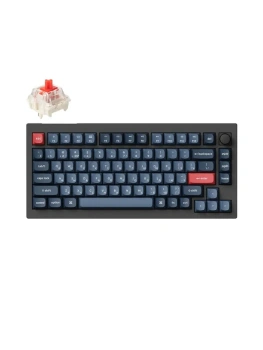 Клавиатура Keychron V1 Max Gateron Jupiter Red беспроводная механическая игровая, русская раскладка, Carbon Black