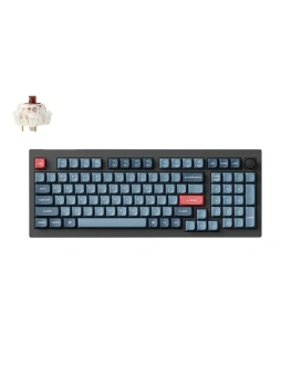 Клавиатура Keychron V5 Max Gateron Jupiter Brown беспроводная механическая игровая, русская раскладка, Carbon Black