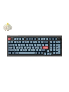 Клавиатура Keychron V5 Max Gateron Jupiter Banana беспроводная механическая игровая, русская раскладка, Carbon Black