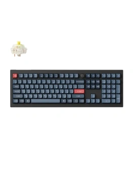 Клавиатура Keychron V6 Max Gateron Jupiter Banana беспроводная механическая игровая, русская раскладка, Carbon Black