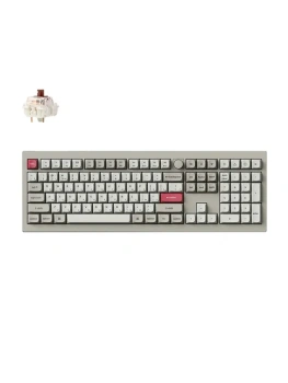 Клавиатура Keychron V6 Max Gateron Jupiter Brown беспроводная механическая игровая, русская раскладка, Retro