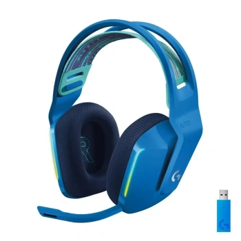 Наушники с микрофоном Logitech G беспроводные G733 LIGHTSPEED, Радиоканал, USB Type-C, голубой