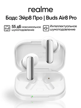 Наушники с микрофоном realme Buds Air 8 Pro беспроводные, белые