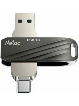 Netac US11 128 ГБ USB-флеш-накопитель, USB 3.2 / USB Type-C, металл, черный
