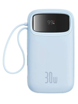 Портативный аккумулятор Baseus QPow 2 Digital Display Power Bank with 2 Built-in Type-C Cable 20000 mAh , galaxy blue, P10055009313-00