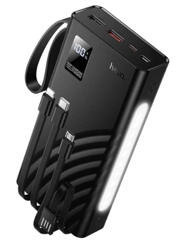 Портативный аккумулятор HOCO Power Bank J155 22.5W+PD20W Shine 20000mAh ,встроенные 4 кабеля, черный